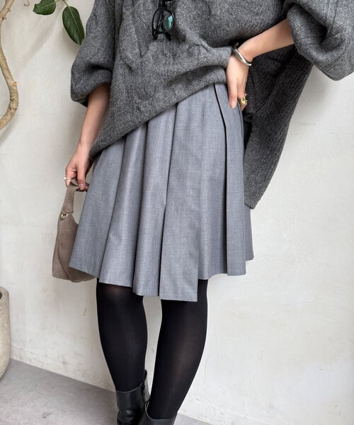 DouDou（ドゥドゥ）の「ミドル丈プリーツスカート（スカート・レディース・ブラウン/グレー/ブラック・FREE）」の3枚目の写真