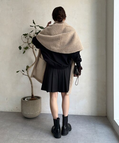 DouDou（ドゥドゥ）の「ミドル丈プリーツスカート（スカート・レディース・ブラウン/グレー/ブラック・FREE）」の6枚目の写真