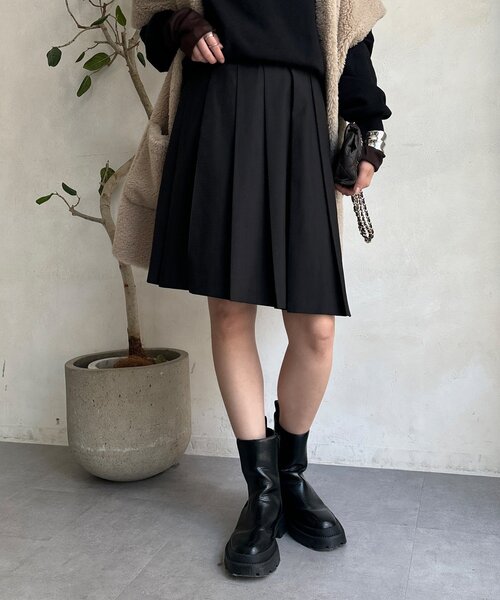 DouDou（ドゥドゥ）の「ミドル丈プリーツスカート（スカート・レディース・ブラウン/グレー/ブラック・FREE）」の7枚目の写真
