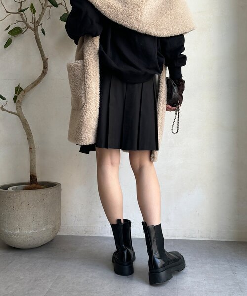 DouDou（ドゥドゥ）の「ミドル丈プリーツスカート（スカート・レディース・ブラウン/グレー/ブラック・FREE）」の8枚目の写真