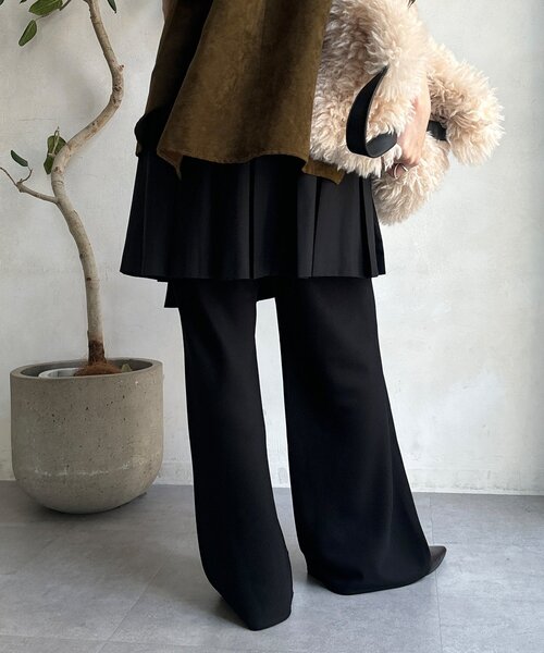 DouDou（ドゥドゥ）の「ミドル丈プリーツスカート（スカート・レディース・ブラウン/グレー/ブラック・FREE）」の12枚目の写真