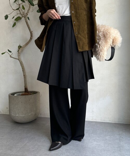 DouDou（ドゥドゥ）の「ミドル丈プリーツスカート（スカート・レディース・ブラウン/グレー/ブラック・FREE）」の13枚目の写真
