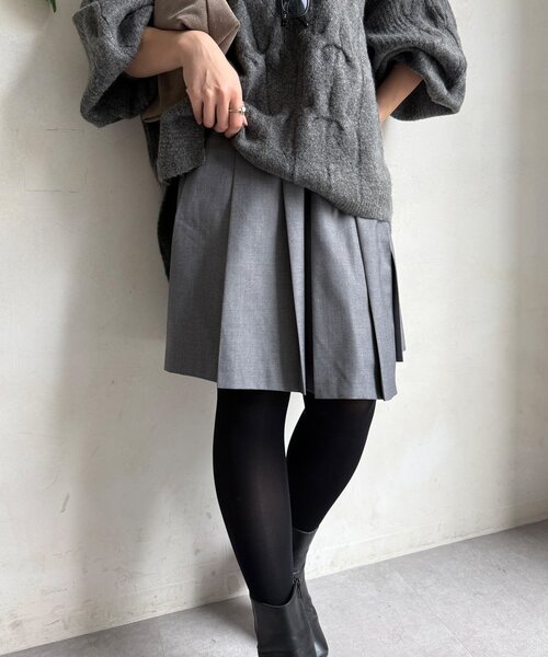 DouDou（ドゥドゥ）の「ミドル丈プリーツスカート（スカート・レディース・ブラウン/グレー/ブラック・FREE）」の19枚目の写真