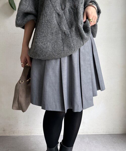 DouDou（ドゥドゥ）の「ミドル丈プリーツスカート（スカート・レディース・ブラウン/グレー/ブラック・FREE）」の20枚目の写真