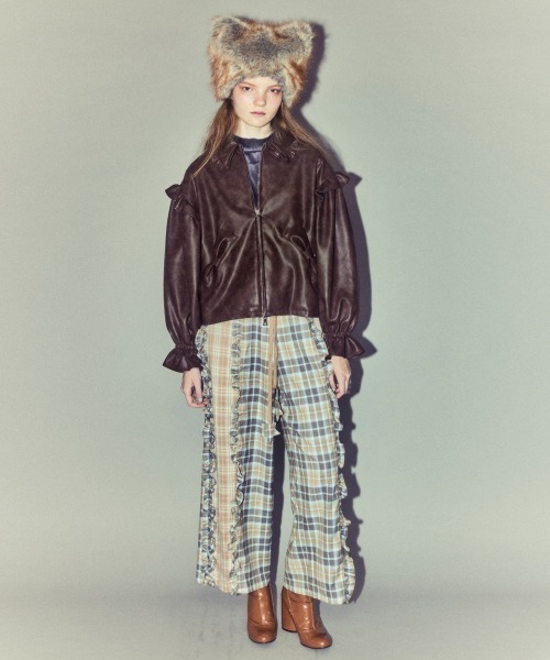 Candy Stripper（キャンディストリッパー）の「STAR CHECK EASY パンツ（その他パンツ・レディース・ベージュ/ブラック/ピンク・FREE）」の4枚目の写真