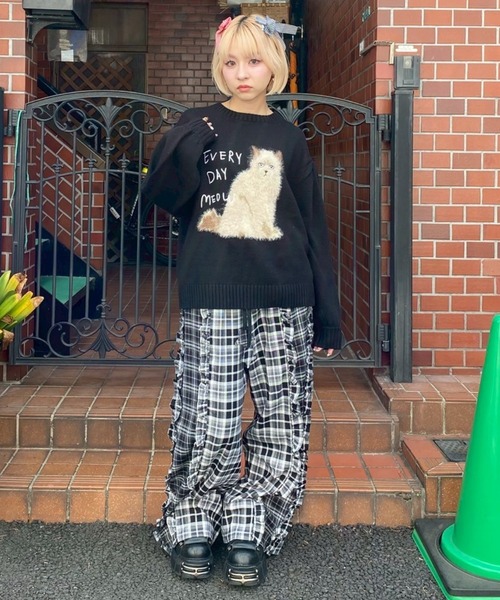 Candy Stripper（キャンディストリッパー）の「STAR CHECK EASY パンツ（その他パンツ・レディース・ベージュ/ブラック/ピンク・FREE）」の6枚目の写真