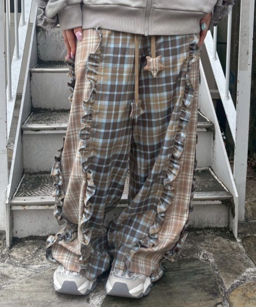 Candy Stripper（キャンディストリッパー）の「STAR CHECK EASY パンツ（その他パンツ・レディース・ベージュ/ブラック/ピンク・FREE）」の12枚目の写真