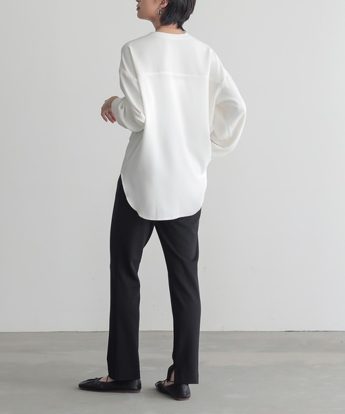 for/c（フォーシー）の「[低身長/高身長向けサイズ有]きれいめストレッチストレートパンツ【サスティナブル】（その他パンツ・レディース・ブラック/チャコール・M/L/LL/PM/TM）」の7枚目の写真