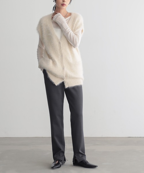 for/c（フォーシー）の「[低身長/高身長向けサイズ有]きれいめストレッチストレートパンツ【サスティナブル】（その他パンツ・レディース・ブラック/チャコール・M/L/LL/PM/TM）」の13枚目の写真