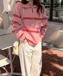 レディースのトップス（ピンク/桃色系・ボーダー柄）ファッション通販