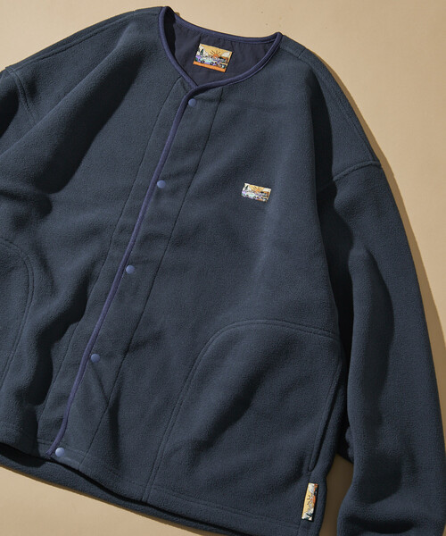 FREAK'S STORE(フリークスストア)の「ビッグシルエット ワンポイントロゴ フリーススナップ カーディガン(ブルゾン・メンズ・ブラック/パープル/ブラウン/ナチュラル/ブルー系その他/チェック/ダークネイビー/マスタード/オリーブ・MEDIUM/LARGE)」の10枚目の写真