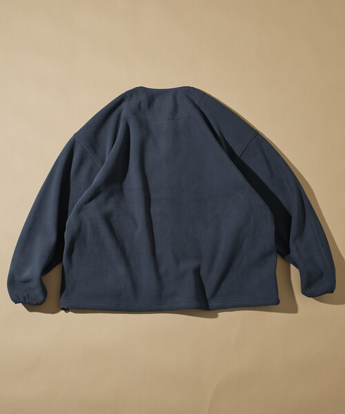 FREAK'S STORE(フリークスストア)の「ビッグシルエット ワンポイントロゴ フリーススナップ カーディガン(ブルゾン・メンズ・ブラック/パープル/ブラウン/ナチュラル/ブルー系その他/チェック/ダークネイビー/マスタード/オリーブ・MEDIUM/LARGE)」の21枚目の写真