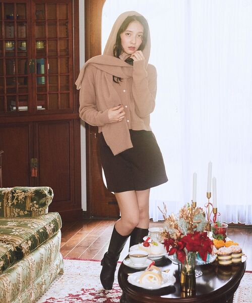 earth music&ecology（アースミュージックアンドエコロジー）の「パウダーシャギーフーディーマフラー（マフラー・レディース・グレー/ブラック/ベージュ/ピンク・FREE）」の19枚目の写真