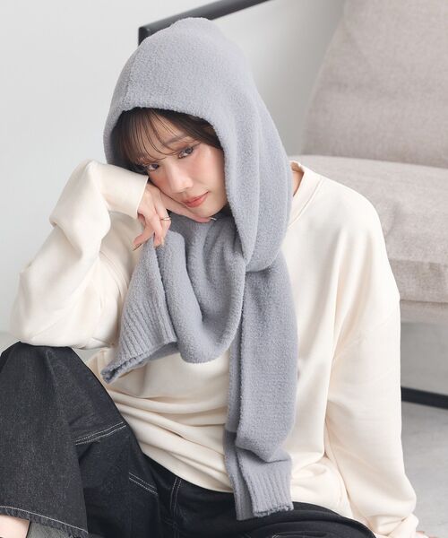 earth music&ecology（アースミュージックアンドエコロジー）の「パウダーシャギーフーディーマフラー（マフラー・レディース・グレー/ブラック/ベージュ/ピンク・FREE）」の17枚目の写真