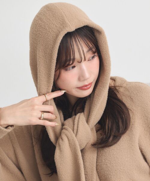 earth music&ecology（アースミュージックアンドエコロジー）の「パウダーシャギーフーディーマフラー（マフラー・レディース・グレー/ブラック/ベージュ/ピンク・FREE）」の16枚目の写真