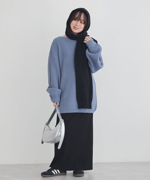 earth music&ecology（アースミュージックアンドエコロジー）の「パウダーシャギーフーディーマフラー（マフラー・レディース・グレー/ブラック/ベージュ/ピンク・FREE）」の11枚目の写真