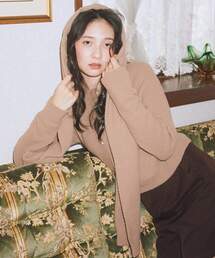 パウダーシャギーフーディーマフラー