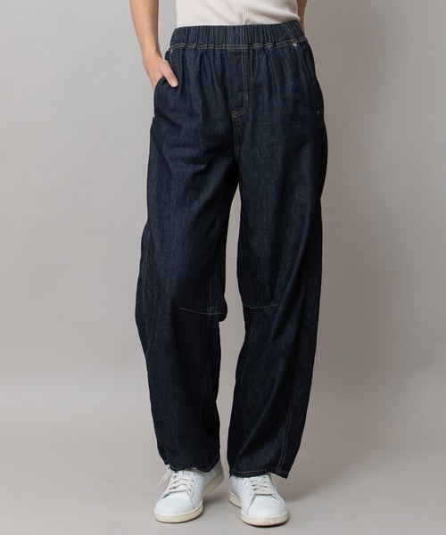 Munich(ミューニック)の「コットンリヨセルデニムバレルイージーパンツ(デニムパンツ・レディース・インディゴブルー/ブラック・M/S/XS)」の3枚目の写真