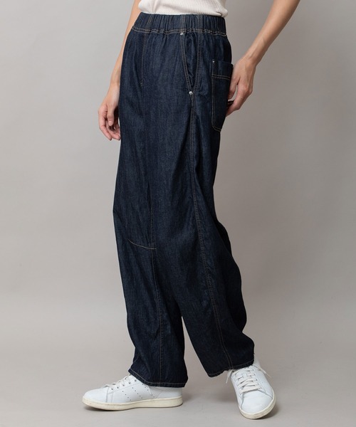 Munich(ミューニック)の「コットンリヨセルデニムバレルイージーパンツ(デニムパンツ・レディース・インディゴブルー/ブラック・M/S/XS)」の4枚目の写真