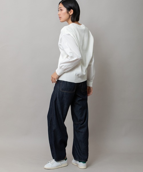 Munich(ミューニック)の「コットンリヨセルデニムバレルイージーパンツ(デニムパンツ・レディース・インディゴブルー/ブラック・M/S/XS)」の6枚目の写真