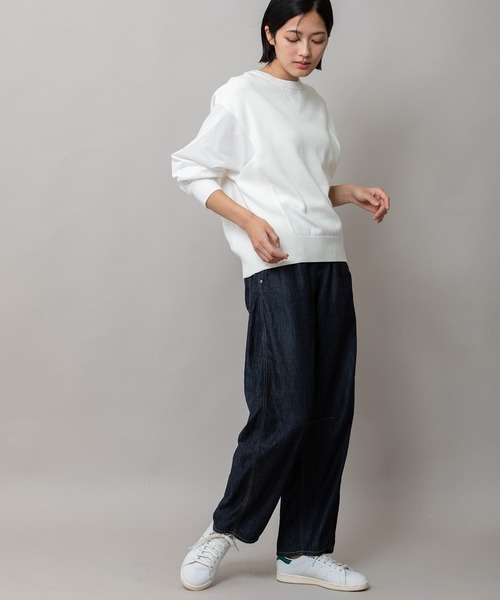 Munich(ミューニック)の「コットンリヨセルデニムバレルイージーパンツ(デニムパンツ・レディース・インディゴブルー/ブラック・M/S/XS)」の7枚目の写真