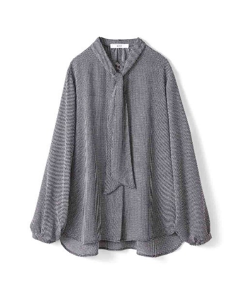 IEDIT（イディット）の「ＩＥＤＩＴ　気分で印象変化を楽しむ２ーＷＡＹモノトーンプリントブラウス（シャツ/ブラウス・レディース・ブラック/グレー系その他/ブラック系その他・M/L/LL/3L/S）」の3枚目の写真