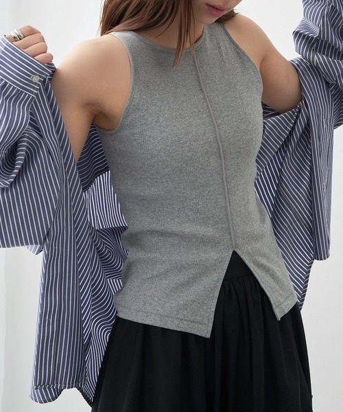 MILLER(ミラー)の「【Robert P. Miller】パネルリブスリットタンク RM261-2261(タンクトップ・レディース・アイボリー/ブラック/ライトグレー/レッド/その他2/その他6/レッド系その他2/その他5/その他4/マルチ/その他3/ブラウン/ネイビー/イエロー/グリーン/ブルー・FREE)」の1枚目の写真
