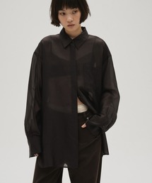 シャツ+ブラウス(長袖+七分) TODAYFUL  Brush Boyfriend Shirts レディス 開襟七分袖ブラウス FB4039L－16 ブラック| 作業服