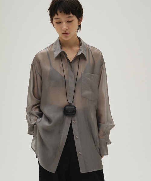 silky over shirt / todayful todayful／Silky Pocket Shirt／エクリュ