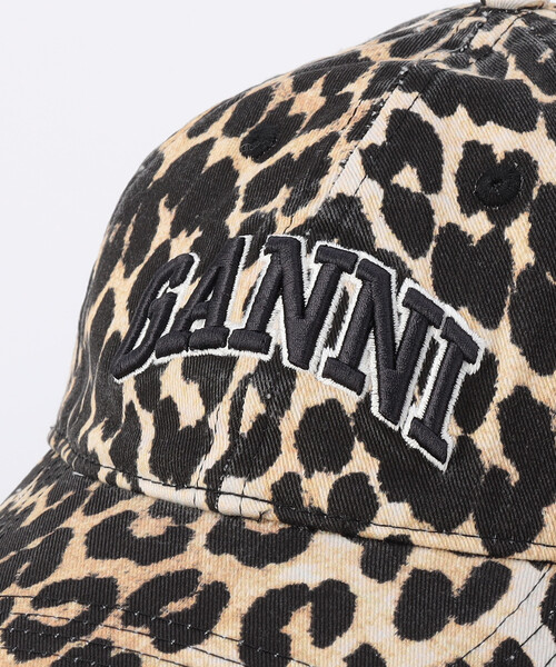 GANNI（ガニー）の「GANNI/ガニー Washed Cotton Canvas Cap Leo / A6898 / コットンキャンバス ロゴキャップ（キャップ・レディース・レオパード・ﾌﾘ-）」の4枚目の写真