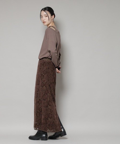 NANO universe(ナノユニバース)の「起毛レーススカート(スカート・レディース・ブラック/アイボリー/ブラウン・FREE)」の14枚目の写真