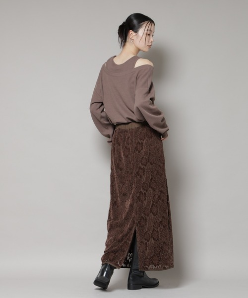 NANO universe(ナノユニバース)の「起毛レーススカート(スカート・レディース・ブラック/アイボリー/ブラウン・FREE)」の15枚目の写真