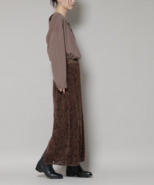 NANO universe(ナノユニバース)の「起毛レーススカート(スカート・レディース・ブラック/アイボリー/ブラウン・FREE)」の16枚目の写真