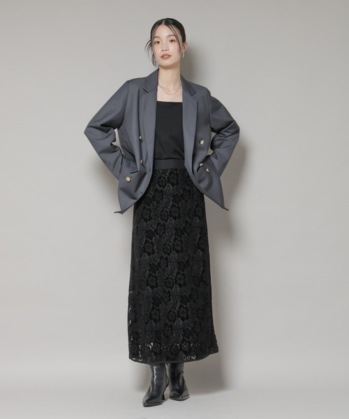 NANO universe(ナノユニバース)の「起毛レーススカート(スカート・レディース・ブラック/アイボリー/ブラウン・FREE)」の21枚目の写真