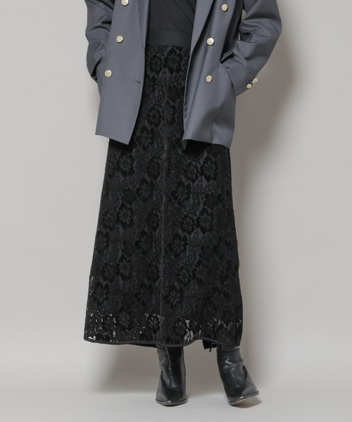 NANO universe(ナノユニバース)の「起毛レーススカート(スカート・レディース・ブラック/アイボリー/ブラウン・FREE)」の19枚目の写真