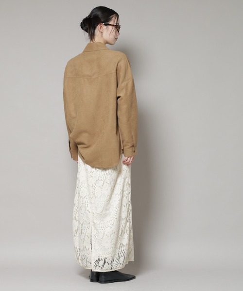 NANO universe(ナノユニバース)の「起毛レーススカート(スカート・レディース・ブラック/アイボリー/ブラウン・FREE)」の7枚目の写真