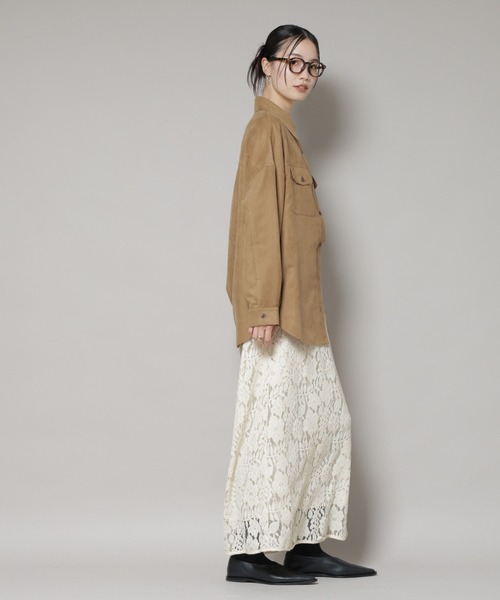 NANO universe(ナノユニバース)の「起毛レーススカート(スカート・レディース・ブラック/アイボリー/ブラウン・FREE)」の8枚目の写真