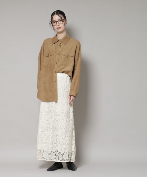 NANO universe(ナノユニバース)の「起毛レーススカート(スカート・レディース・ブラック/アイボリー/ブラウン・FREE)」の10枚目の写真