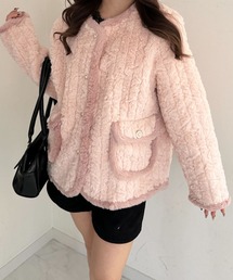 ジャケット/アウター（ピンク/桃色系・フェイクファー）ファッション