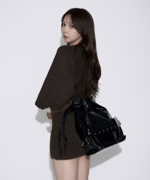 tinkerend(ティンカーエンド)の「Faux Leather Studded Backpack / フェイクレザースタッズバックパック 4WAY(ショルダーバッグ・レディース・ブラック・FREE)」の19枚目の写真