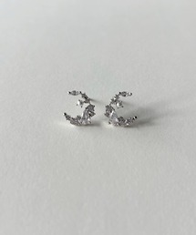 キュービックムーンパールピアス