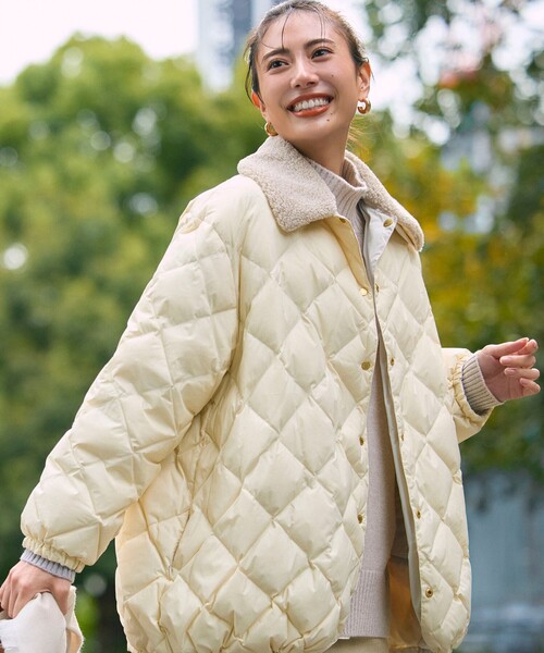 セール】【野呂佳代さん着用】TAIONコラボ ボア襟 リバーシブルダウン