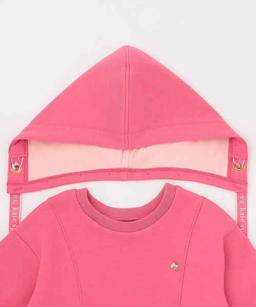 kate spade new york kids（ケイトスペードニューヨーク）の「サイドベルトロングフーディ（パーカー・キッズ・アイボリー/ピンク/ネイビー・130cm/140cm/150cm/120cm/160cm）」の6枚目の写真