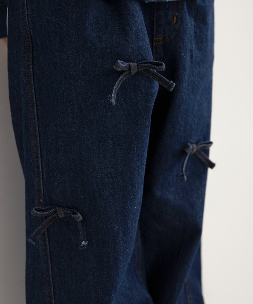 EDWIN(エドウィン)の「【Ou? by EDWIN】リボン付きデニムパンツ(デニムパンツ・キッズ・ブルー/ネイビー・90/100/110/140/120/130/150)」の6枚目の写真