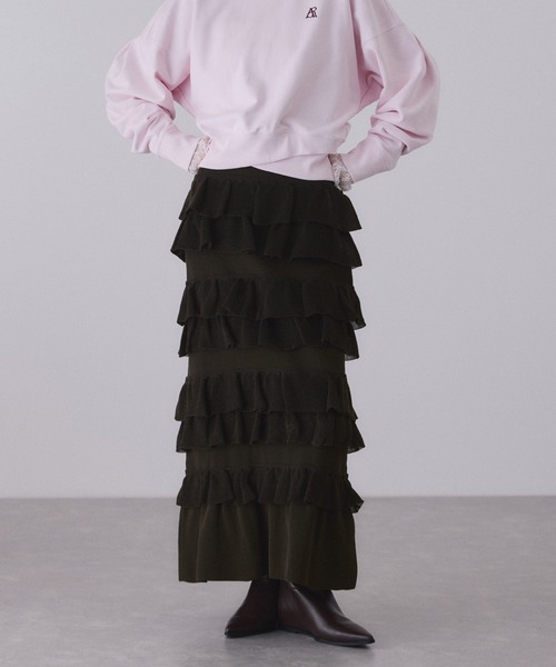 フリルニットスカート（スカート）｜ADAM ET ROPE'（アダムエロペ）の