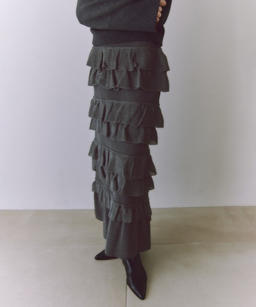 アダムエロペ　フリルニットスカート フリルニットスカート（スカート）｜ADAM ET ROPE