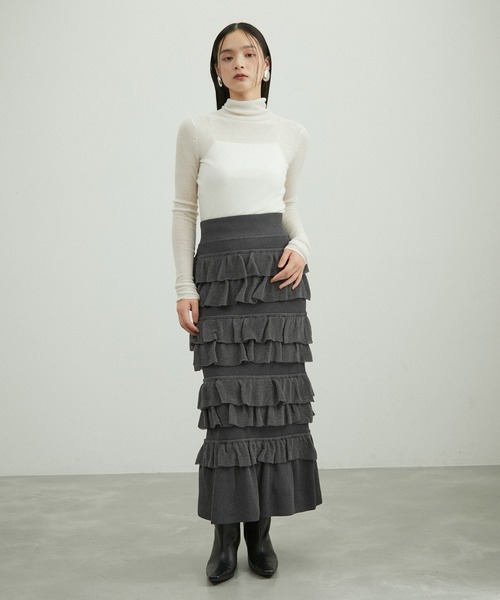フリルニットスカート（スカート）｜ADAM ET ROPE