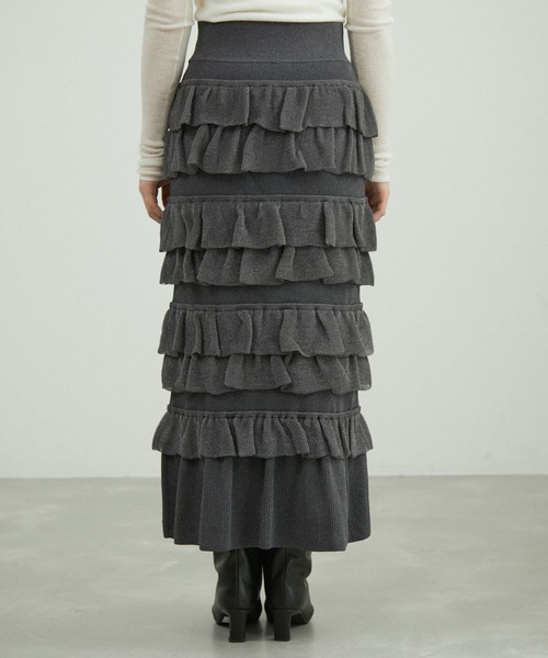 フリルニットスカート（スカート）｜ADAM ET ROPE'（アダムエロペ）の