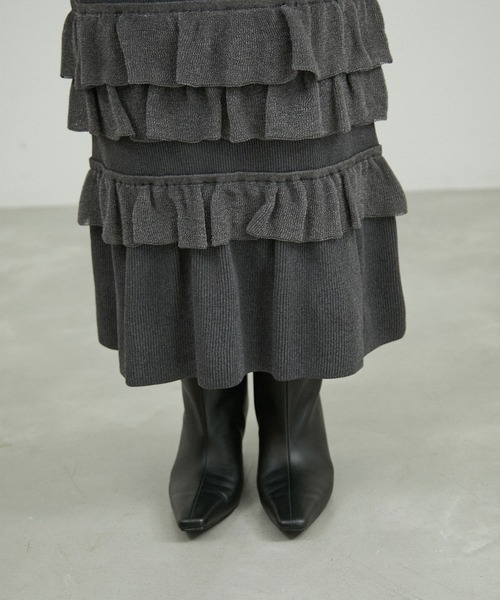 フリルニットスカート（スカート）｜ADAM ET ROPE'（アダムエロペ）の