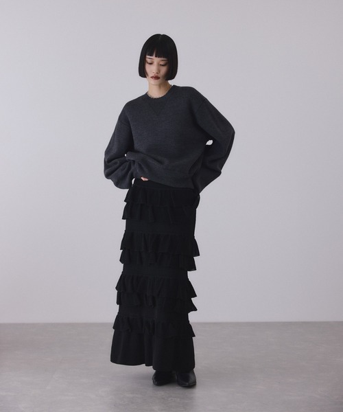 フリルニットスカート（スカート）｜ADAM ET ROPE'（アダムエロペ）の